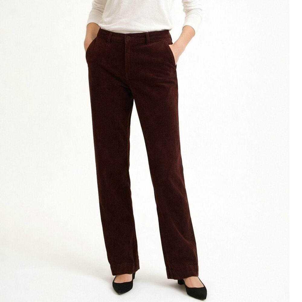 Masons Velvet Pants Size 44 (US 10) Chocolate Brown Straight Leg Mid Rise